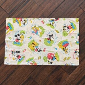 Vintage Disney standard pillowcase by Wamsutta Mickey Mouse Garden